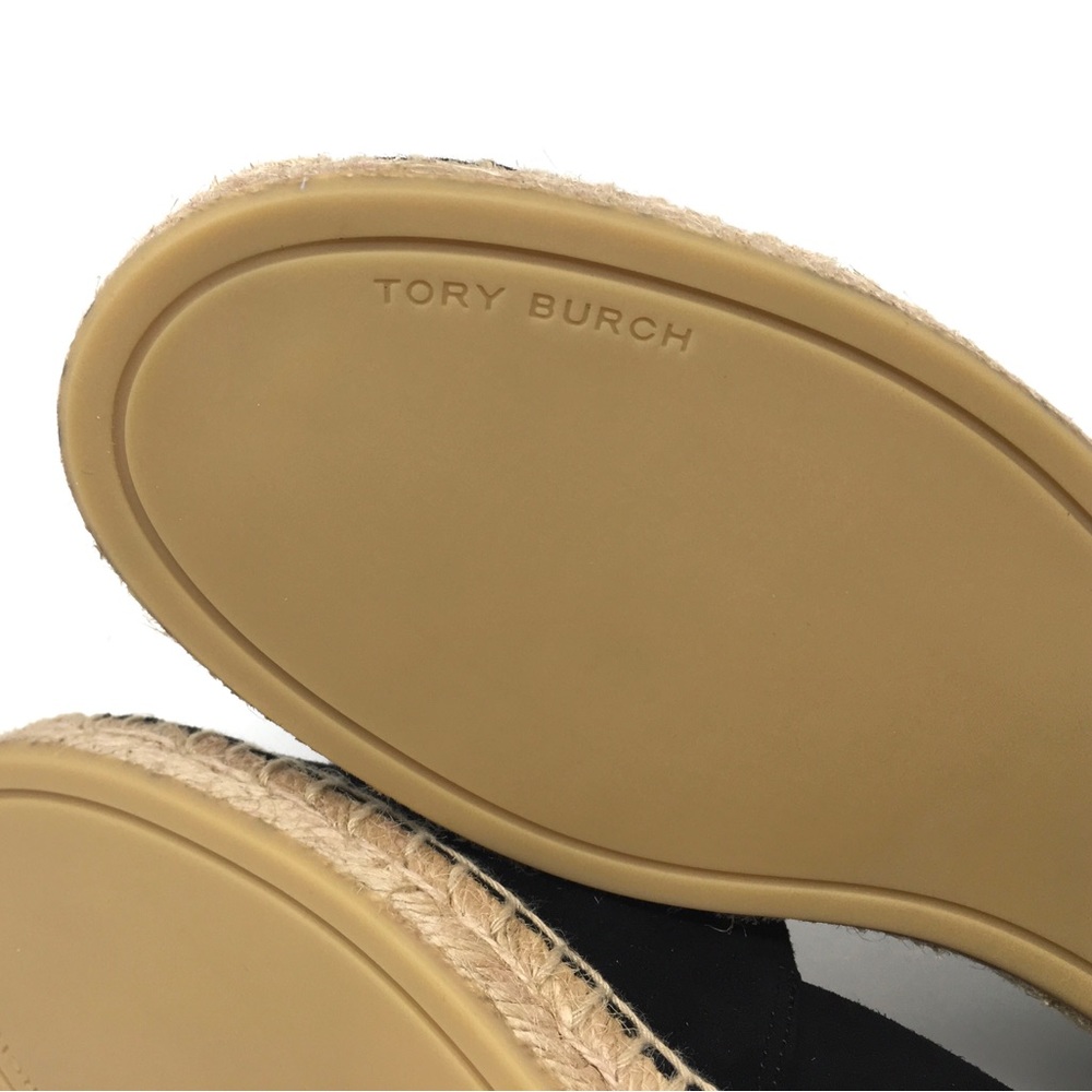 Tory Burch Embellished Espadrille Jewel Suede Perfect Black/Black Diamond - Picture 10 of 11